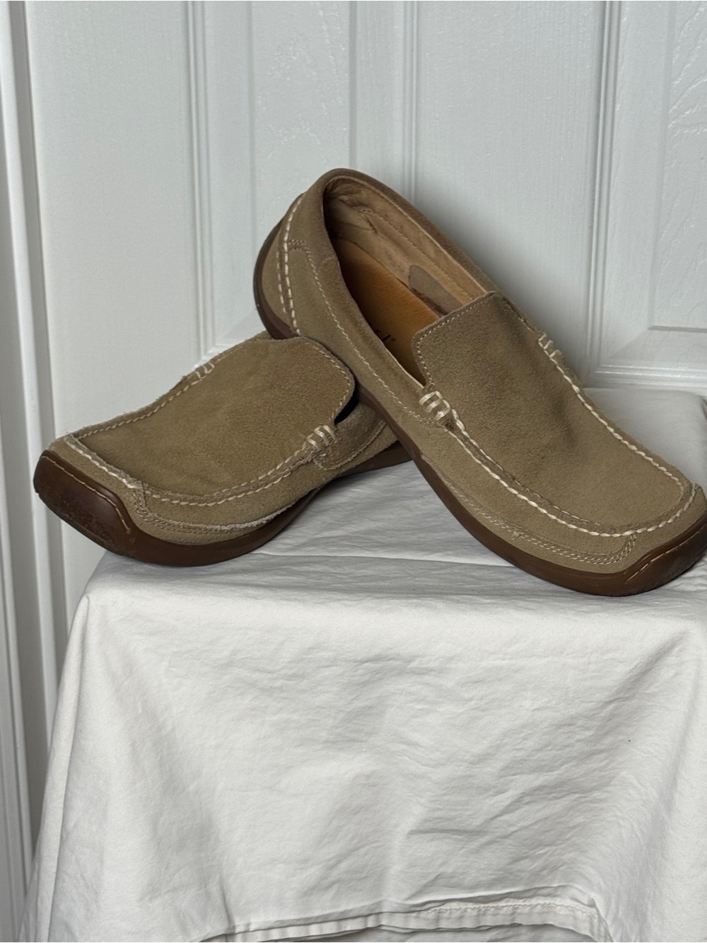 Borelli Remo Tan Suede Leather Slip On Loafers Men's Size 11.5 M